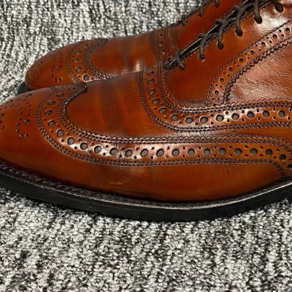 Allen Edmonds McAllister Wingtip Oxford Mens 9 D Brown Leather Brogue Shoes USA